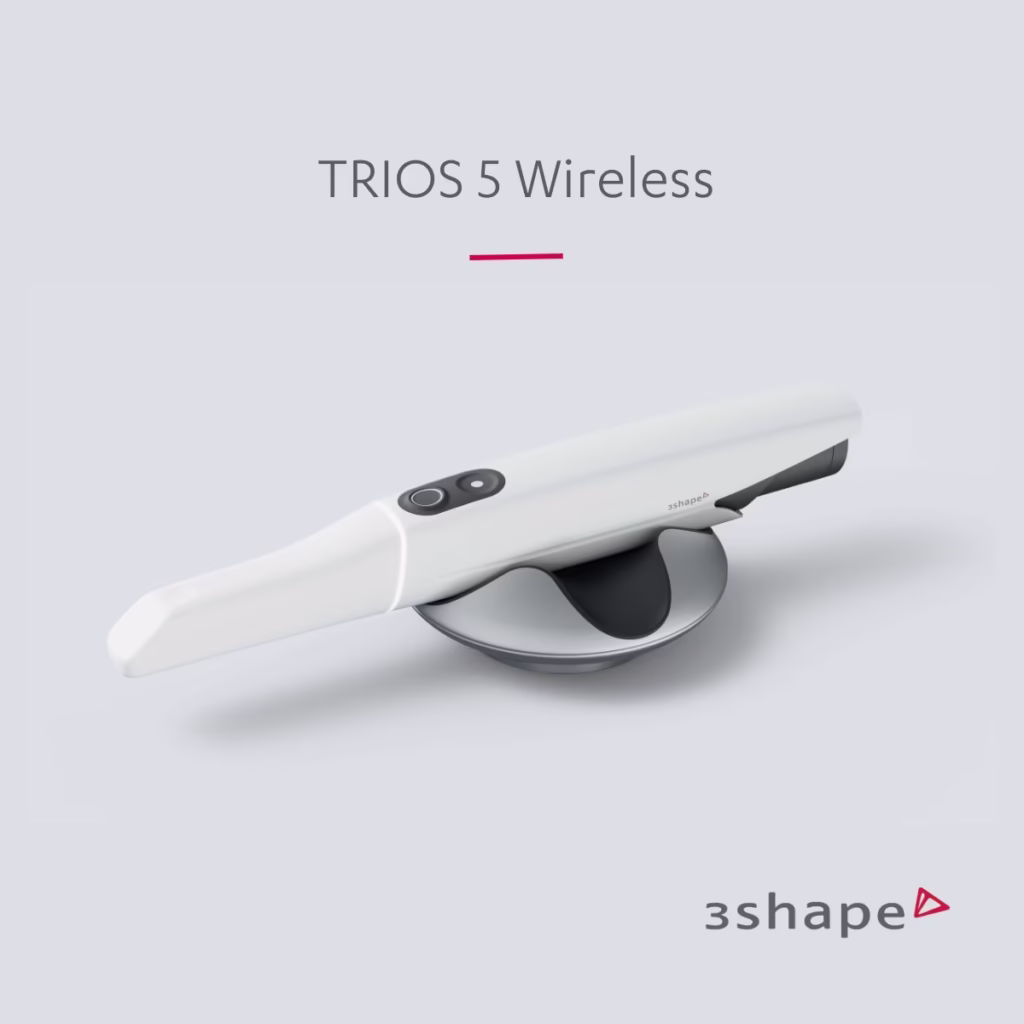3Shape TRIOS 5 wireless intraoral scanner in dental operatory
